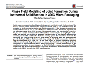 Phase Field Modeling of Joint Formation During Isothermal Solidification in 3DIC Micro Packaging